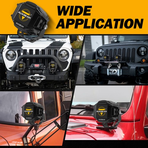 AUXBEAM 4"Inch LED Work Lights Side Shooter Spot DRL+Covers For Jeep Chevrolet - Foto 12 di 12