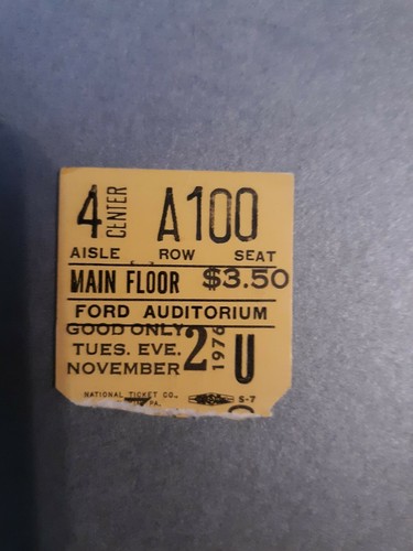 SEHR SELTENER NILS LOFGREN / ROBERT PALMER FORD AUDITORIUM DETROIT 2.11.76 TICKET STUB