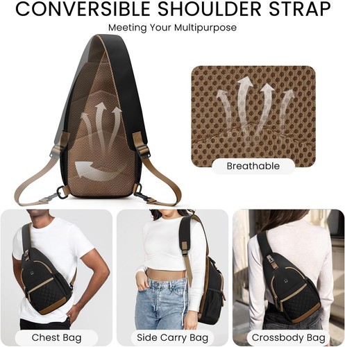 Small Crossbody Sling Bag – Unisex Travel Chest Bag Purses Bags for Women & Men - Picture 4 of 6