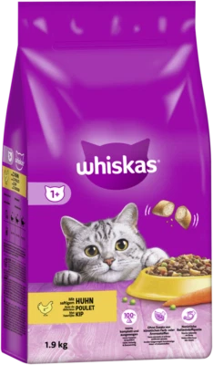 1,9kg Whiskas Trockenfutter Katzenfutter Adult 1+ mit Huhn