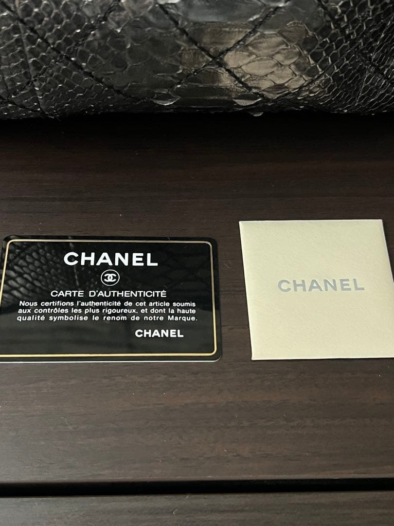 CHANEL Python Chain Boston Bag Silver Hardware La… - image 8