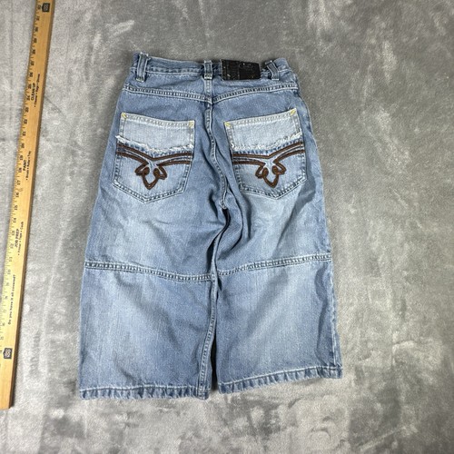 Vintage South Pole Denim Shorts Youth 14 Light Wash Embroidered Y2K Skater Jorts - Picture 13 of 14
