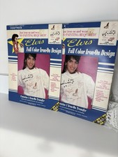 2 X Elvis Presley Iron On Transfers Full Color Design Rock N Roll 1990 Vintage
