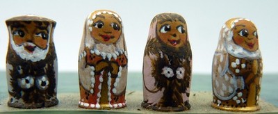 IGMA Fellow T & H Stringer Russian 4 NESTING DOLLS 1:12 Artisan Miniature