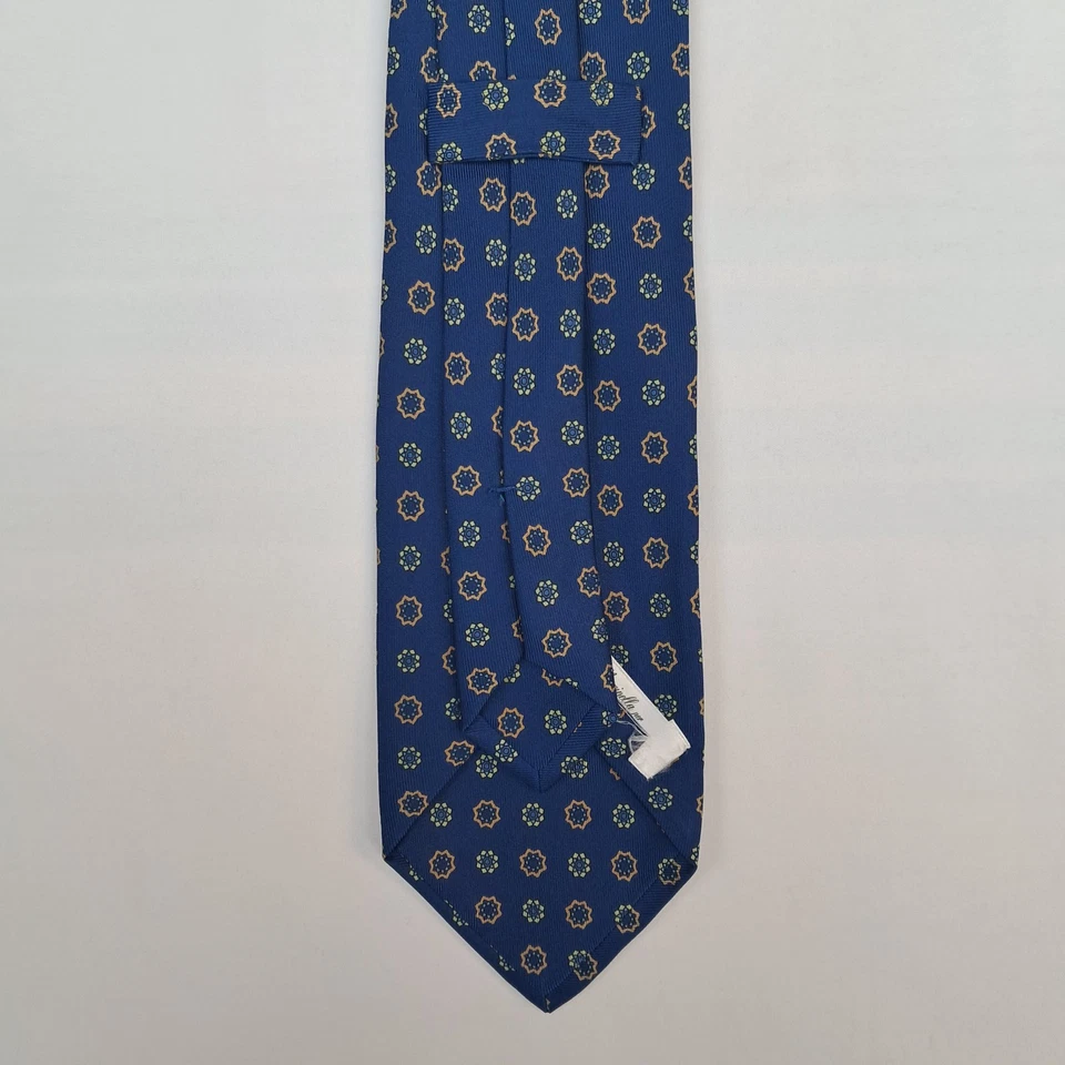 Cravatta Marinella in pura seta blu 151x9cm da uomo - Bild 3 von 4