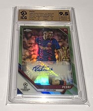2020-21 Topps Chrome Soccer Green RC Auto Pedri 38/99