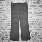 Dolce & Gabbana Pants Womens 30 Dress Trousers Wide Leg Flared Hem Plaid Gray