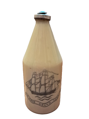Vintage Shulton Old Spice After Shave Lotion Bottle Ship Grand Turk, 4.75 oz.