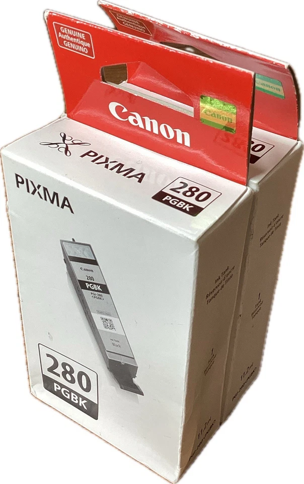 Paquete de 2 cartuchos de tinta negros Canon Pixma PGI-280 PGBK ORIGINALES CAJAS SELLADAS NUEVAS Foto 2 de 4