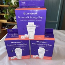 3 pack  Lansinoh Breastmilk Breast Pump Storage Bags, 150 Total - BPA FREE