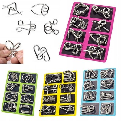 Knobelspiele Set 24 Stück, IQ Puzzle Geduldspiele Set 3D Brainteaser Metall