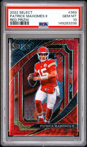 2022 Panini Select PATRICK MAHOMES II RED DISCO PRIZM /49 #369 PSA GEM 10 Chiefs
