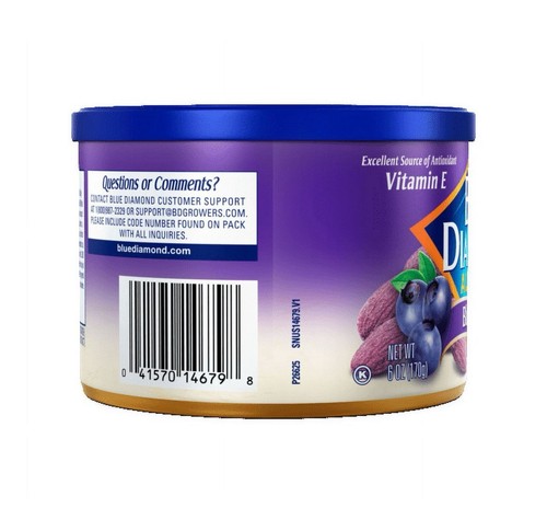 🟠Neu Blue Diamond Mandeln Heidelbeere ganz natürlich knusprig aromatisiert Snack Nüsse 6oz - Bild 3 von 3