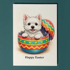 West Highland White Terrier Day full of joy! Happy Easter Card Personalised