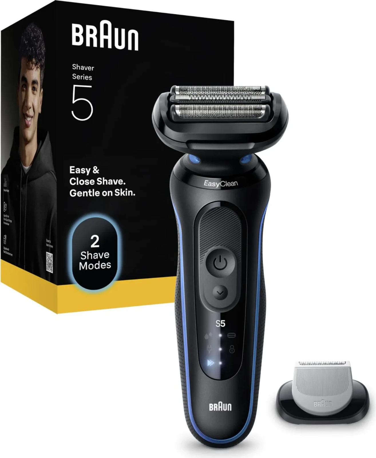 Braun Series 5 52-B1000s Wet & Dry Herrenrasierer Akku Schwarz Blau Neu OVP