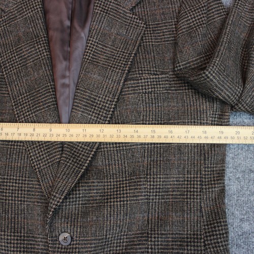 Chaqueta de tweed Hart Schaffner Marx Abrigo deportivo Blazer 38R Marrón Cuadros Dos Botones - Imagen 5 de 15