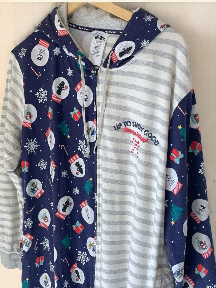 星球大战 x 迪士尼 Lucasfilm 圣诞睡衣 海贼王 成人 XXL 睡衣 连帽 — 第 2/4 张图片