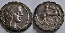 DENARIUS -Denar (Serratus) 80 v. Chr. L. Procilius   3,84gr. --19mm