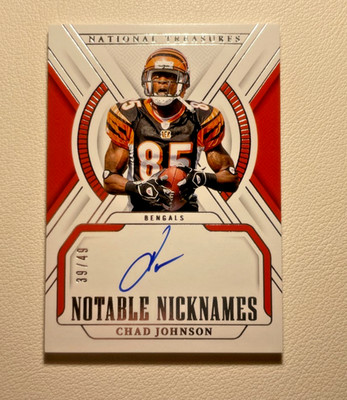 2024 National Treasures Chad Johnson Notable Nicknames Auto /49 Bengals Ocho