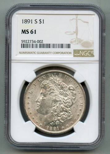 1891 S Morgan Silver Dollar NGC MS 61