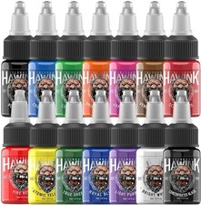 Professional Tattoo Ink Pigment Kit - 14 Dynamic Shades in 1/2 oz Bottles