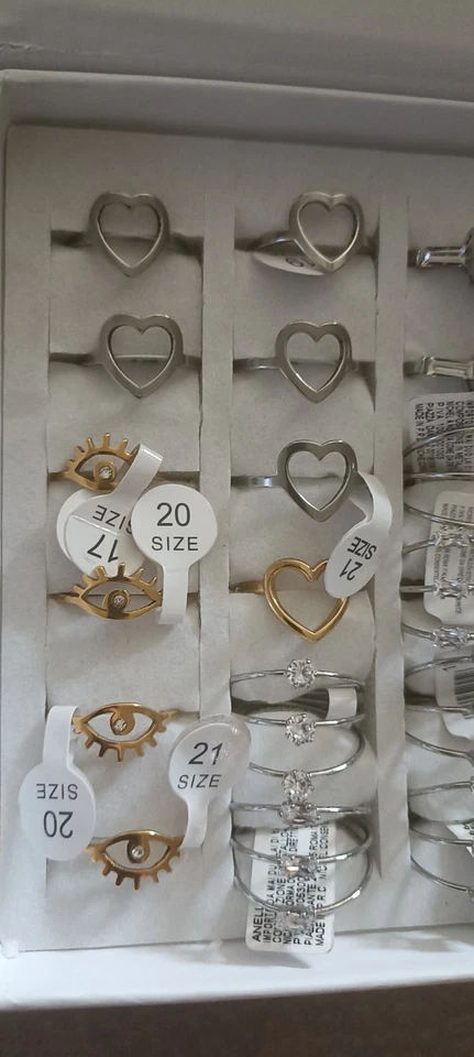 SET BOX 30 ANELLI ASSORTITI in ACCIAIO INOX | Zircone | Nichel Free | Scatola... - Immagine 3 di 4