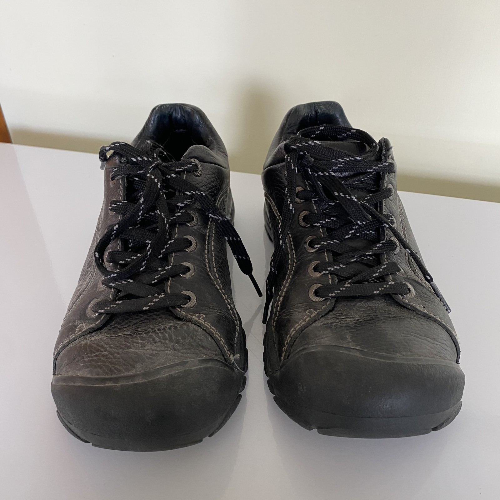 Scarpe Keen donna taglia 8 nere pelle stringate comode passeggio lavoro antiscivolo