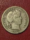 1903 Barber 90% SILVER Dime / Nice Circulated SILVER Coin / Scarce Better Date