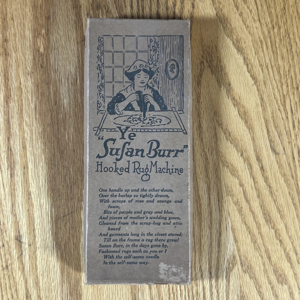 复古 Ye Sufan Burr 钩钩地毯机缝纫广告带原装盒 — 第 2/4 张图片