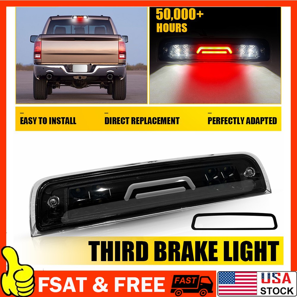 Clear For 2009-18 Dodge Ram 1500 10-18 2500 3500 LED 3rd Tail Lights Brake Lamp