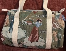 Tapestry Golf purse handbag w 2 side pockets, balls and tees. BJ Designs