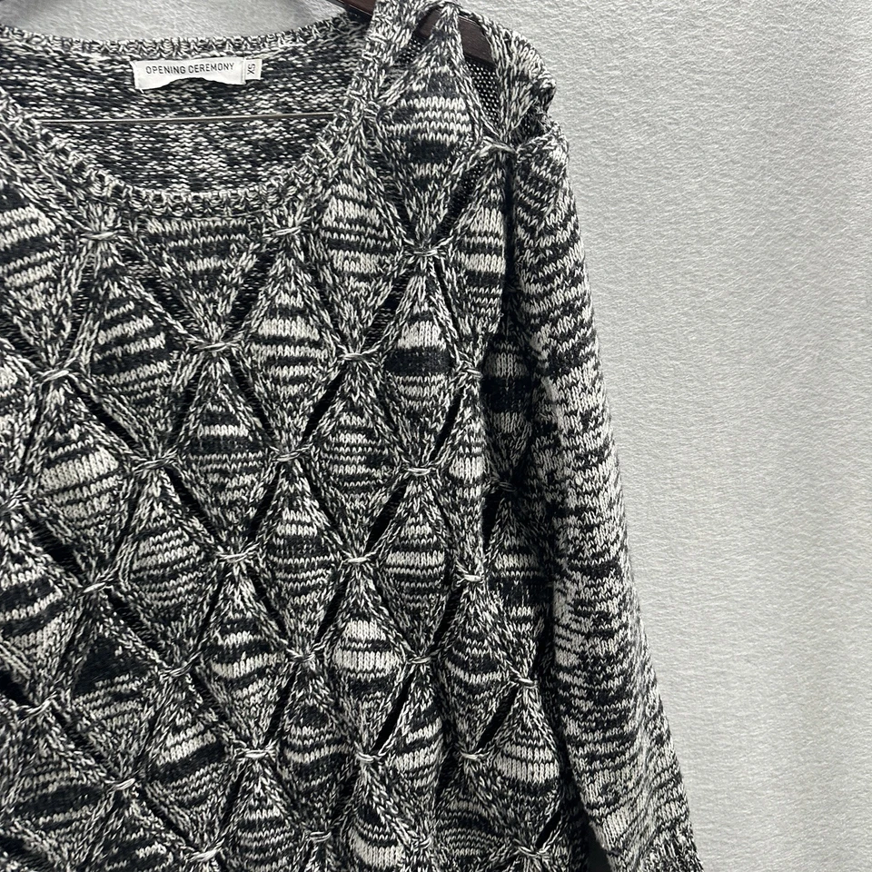 Suéter Ceremonia de Apertura Mujer XS Recorte Diamante Silencioso Lujo Minimalista Gris Foto 3 de 4