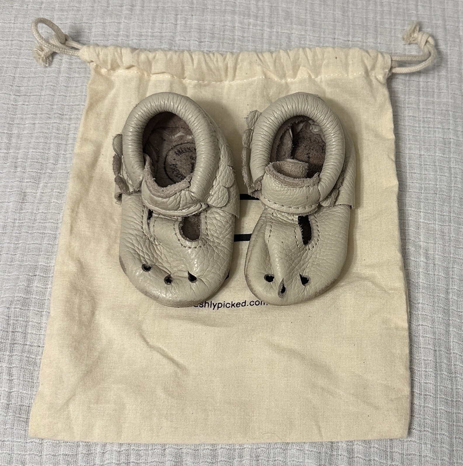 Freshly Picked Baby Moccasin Size 1 Birch Mary Jane Shoes [Play Condition]