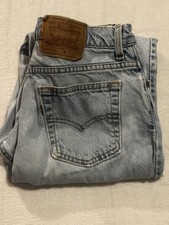 Vintage Levis Women’s Light Blue 12M Denim 90s Made In USA 16521-0291 Thrashed