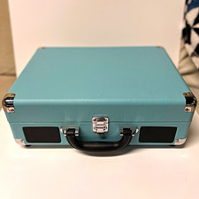 Victrola Portable Blue Turntable with Built-In Speakers Headphone Jack