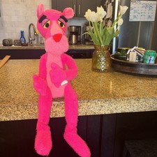 Vintage 1964 Pink Panther Plush Mighty Star Poseable Stuffed Animal
