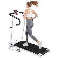 HOMCOM 1-10Km/h Folding Treadmill Home Running Fitness Machine w/ Safety Stopper