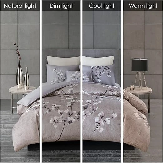 Juego de edredón N NATORI Sakura Blossom completo/queen 3 piezas algodón satén cara y espalda Foto 2 de 4