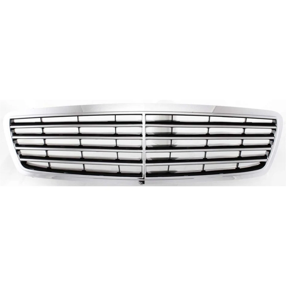 For Mercedes-Benz E320/E430/E55 AMG Grille 2000 01 02 Chrome/Black Plastic Foto 2 de 4