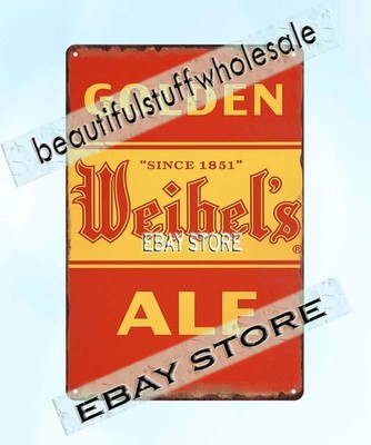 Weibel Brewing golden ale beer 1930s New Haven Connecticut tin sign