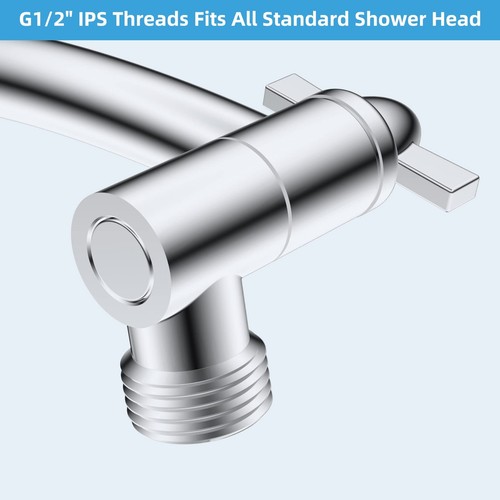 All Metal 16'' Shower Head Extension Arm Solid Brass Flexible Height & Angle ... - Picture 8 of 8