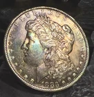 1883 0 Morgan  Dollar Monster Toning Overse And Reverse -12