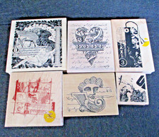 MIXED MEDIA RUBBER STAMP EPHEMERA ART JOURNAL VINTAGE LOT 6 STAMPINGTON  MORE