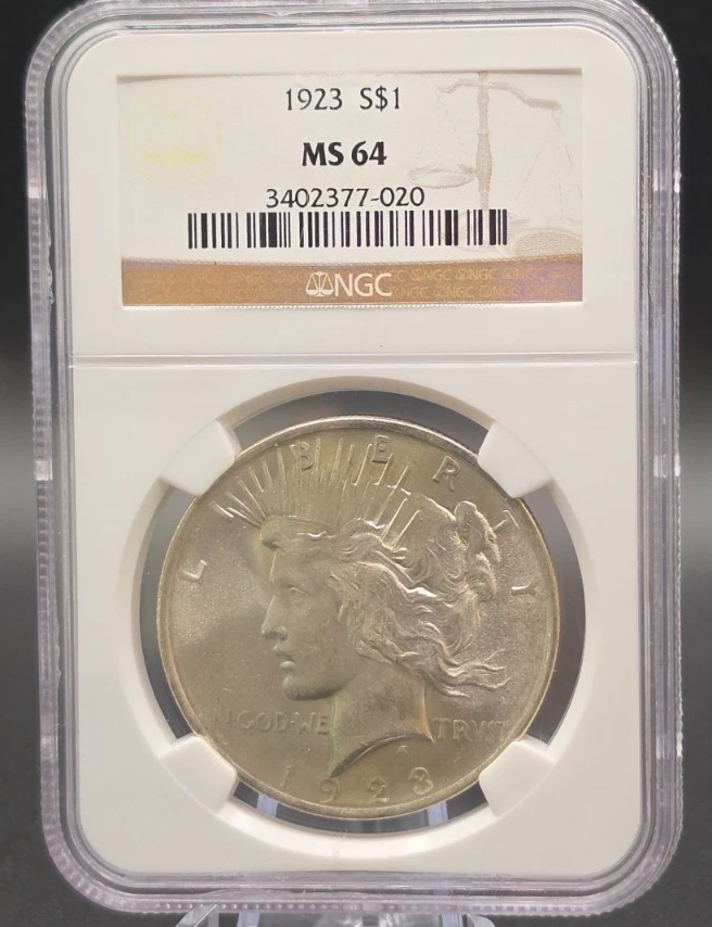 MS 64 Graded 1923 Year NGC Certified Peace Dollars (1921-1935) for