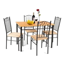 Pemberly Row 5 Pieces Wood Dining Set with Table and 4 Chairs New in Black