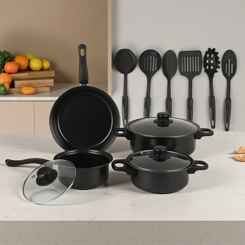 13PCS Nonstick Kitchen Pots & Pans Set Induction Cooking Pot Kitchen Utensils US