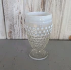 Vintage Anchor Hocking Moonstone Clear Opalescent 5.5" Water Goblet