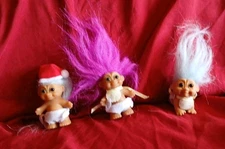 Vintage Baby Trolls Lot Of 3 Crawling Santa Diaper 3" 
