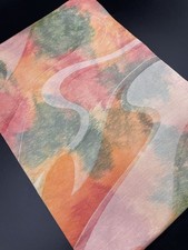 Kimono Konjaku Club Luxury Pure Silk Obi Nagoya Gradient Wave Pattern Japan