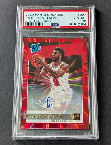 Panini Donruss 2020-21 Patrick Williams RC Auto Red Laser /49 #227 PSA 10